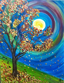 Fall tree painting